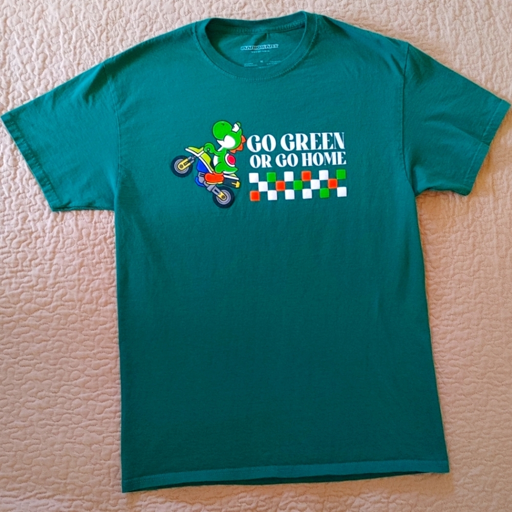 Rare YOSHI MarioKart t shirt super NINTENDO wii switch Luigi Super Mario Bros